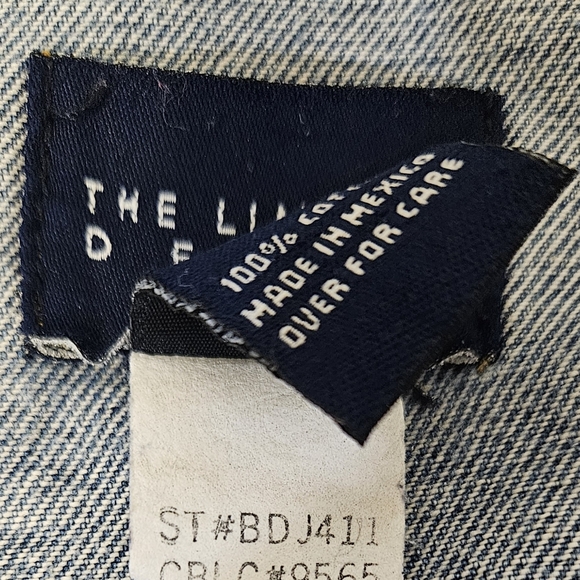 Vintage 90s Y2K The Limited Denim Jacket 100% Cotton Light Blue Jean Large - Picture 7 of 10